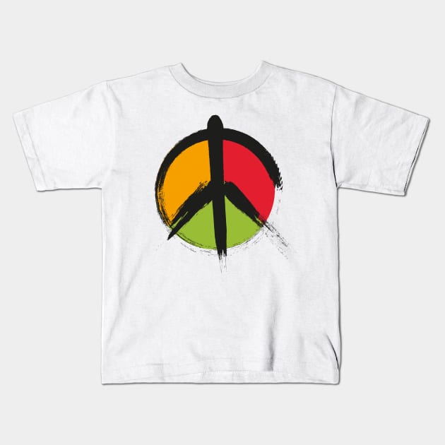 Anti war pacifism pacifist symbol in pan african colors Kids T-Shirt by tatadonets